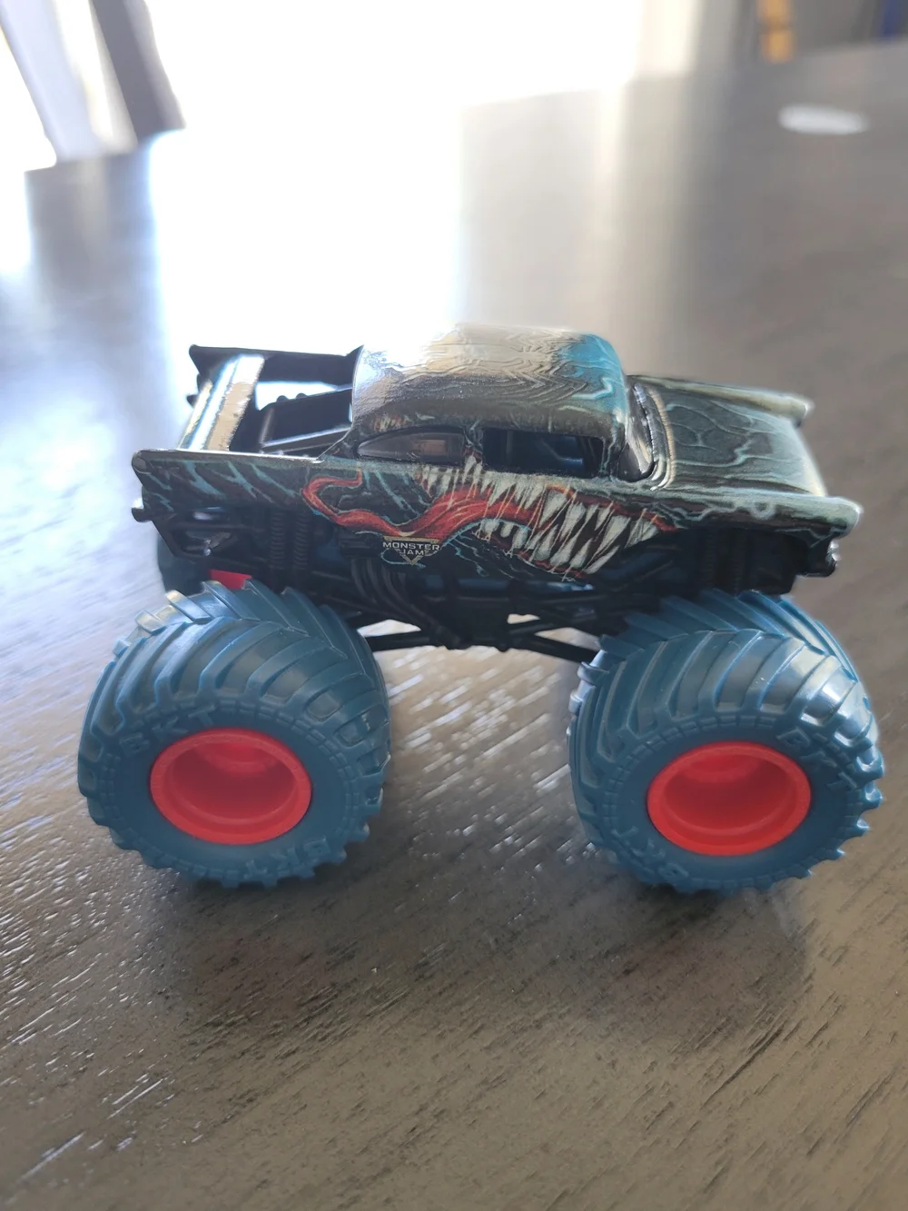 Venom Monster Truck Toy - Blue with Red Wheels